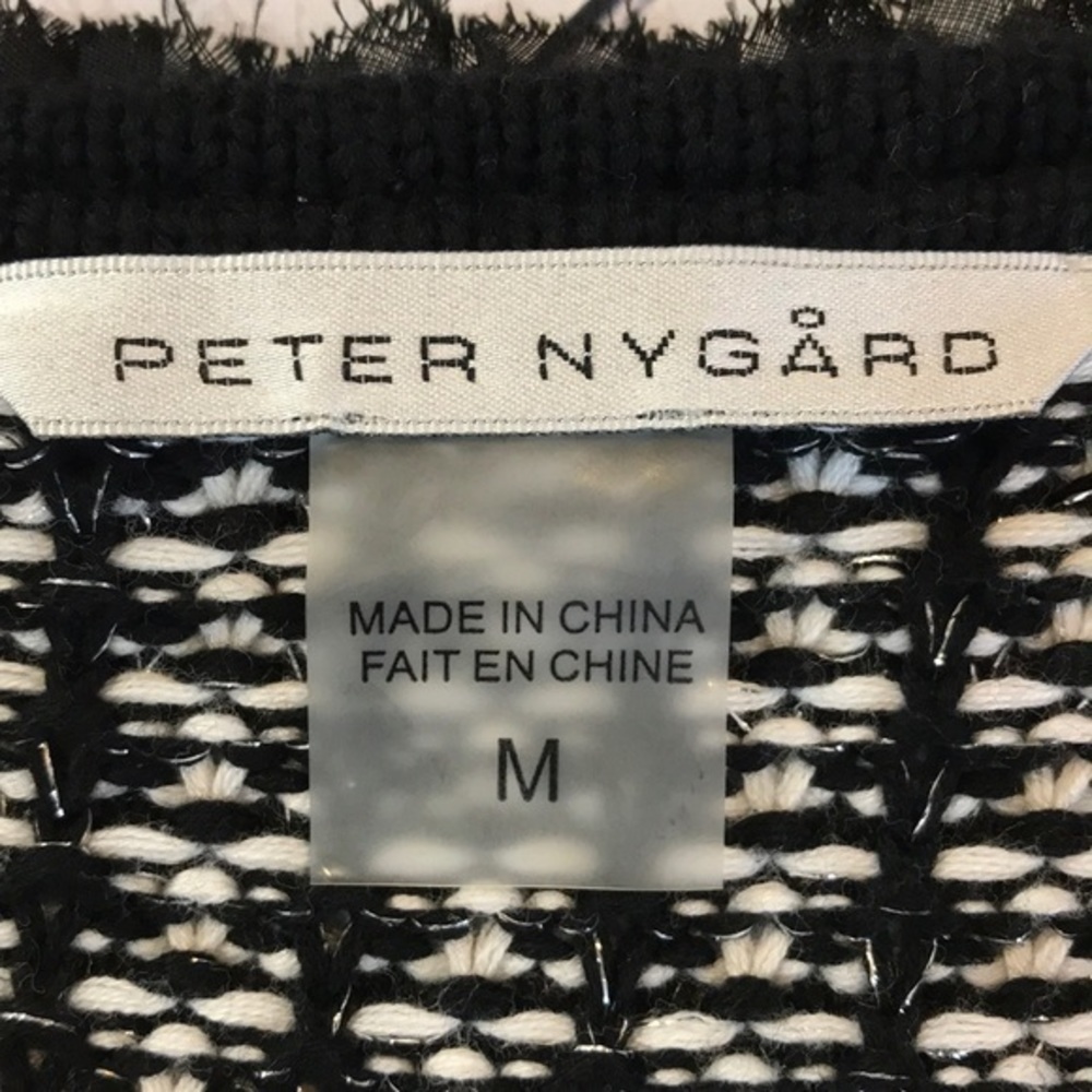 PETER NYGARD Black & White Knit Jacket sz M - Picture 6 of 8
